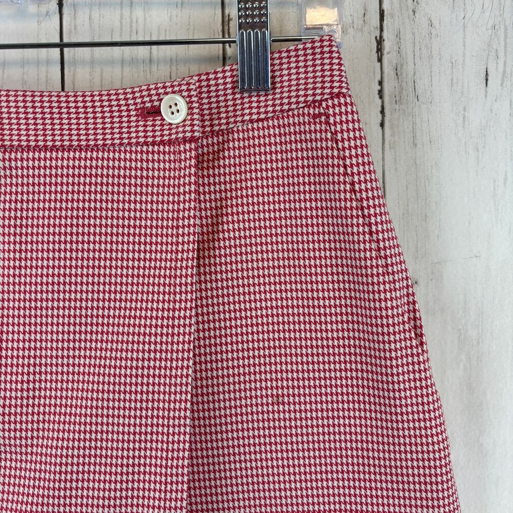 Brooks Brothers Country Club Red/White Houndstooth Wrap Skort Shorts Size 2 - Picture 2 of 15